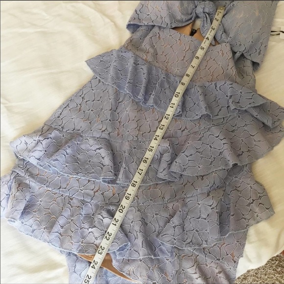 RYSE Ashley Fit & Flare Ruffle Dress Periwinkle - Picture 6 of 7